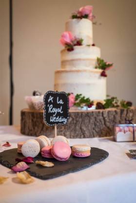 Cake and macarons wedding